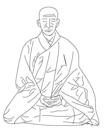 pratiquant en posture de zazen