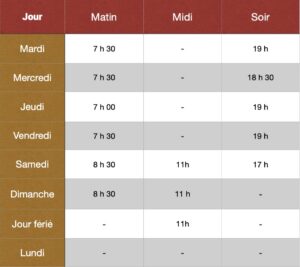 Horaires des séances de zazen pendant l'été